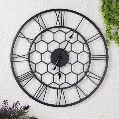 Stanwick Indoor Outdoor Round Skeleton Wall Clock