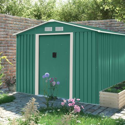 Metal Garden Shed Green 8ft x 10ft