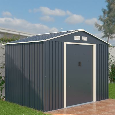 Metal Shed with Floor Frame Grey 8ft x 6ft