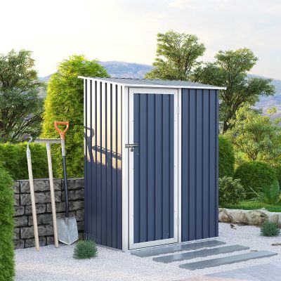 Metal Storage Shed Grey 4.7ft x 3ft