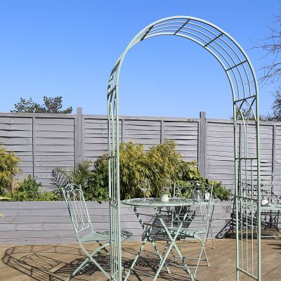 Wrought Iron Arch - Sage Green