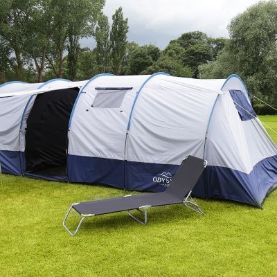 Folding Sun Lounger Black