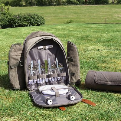 4 Person Picnic Rucksack Grey