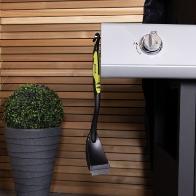BBQ Brush with Steel Scraper - Green