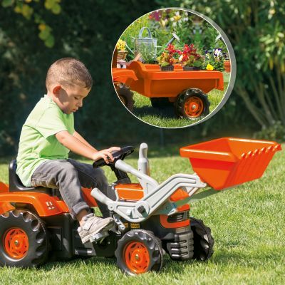 Ride On Digger with Trailer Orange