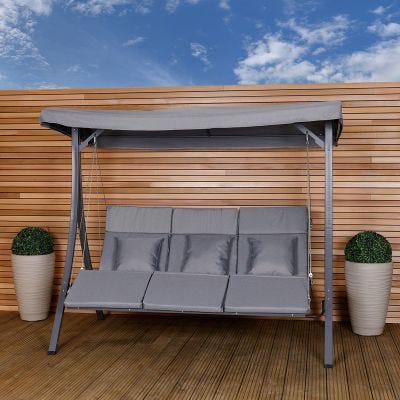 3 Seater Lounger Swing Chair - Grey